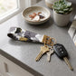 Gray Yellow Floral Keychain Wristlet