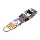 Gray Yellow Floral Keychain Wristlet