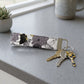 Gray Yellow Floral Keychain Wristlet