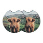 Highland Cow 2 Pack Neoprene Car Coaster Set