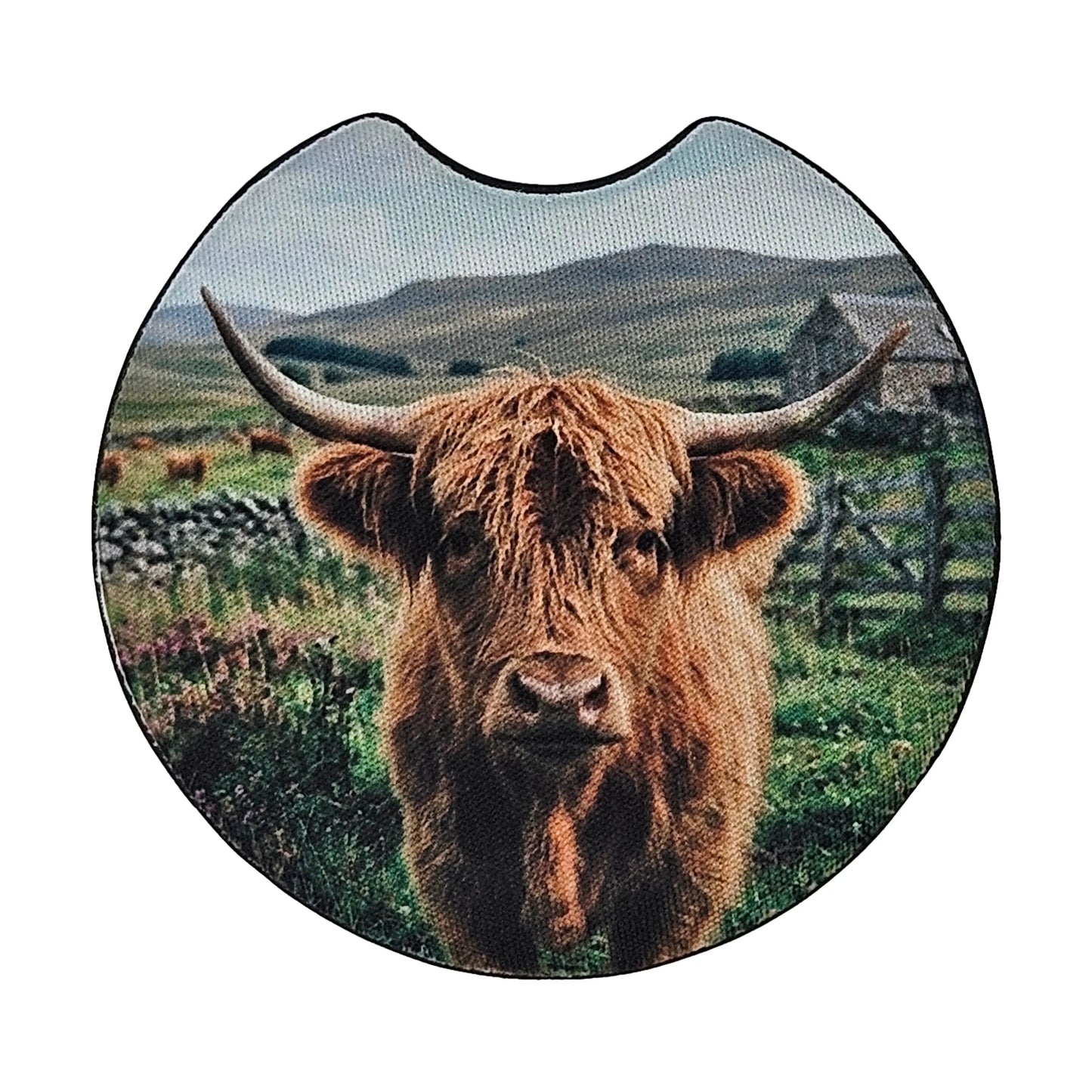 Highland Cow 2 Pack Neoprene Car Coaster Set