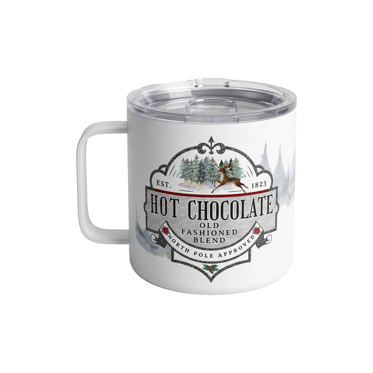 Retro North Pole Hot Chocolate 14oz Insulated Travel Mug