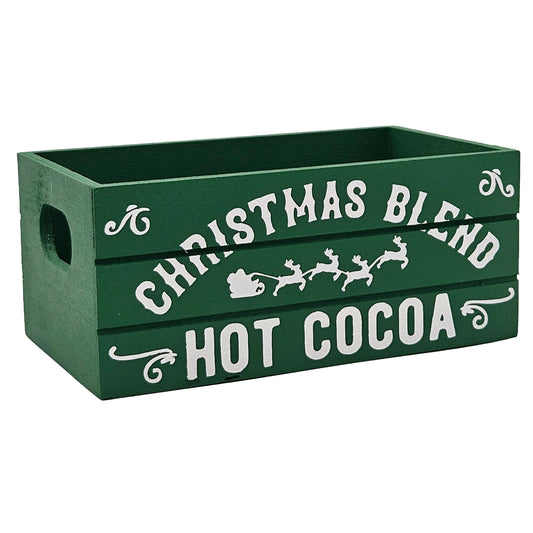 Christmas Blend Hot Cocoa Holiday Wood Mini Crate
