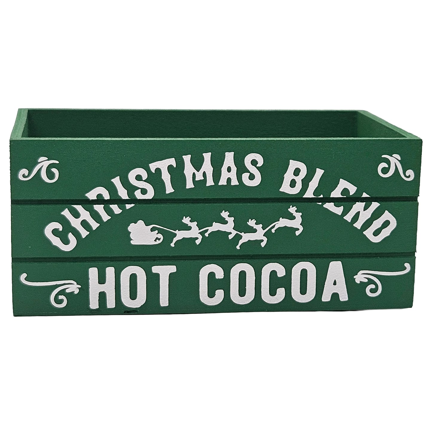 Christmas Blend Hot Cocoa Holiday Wood Mini Crate