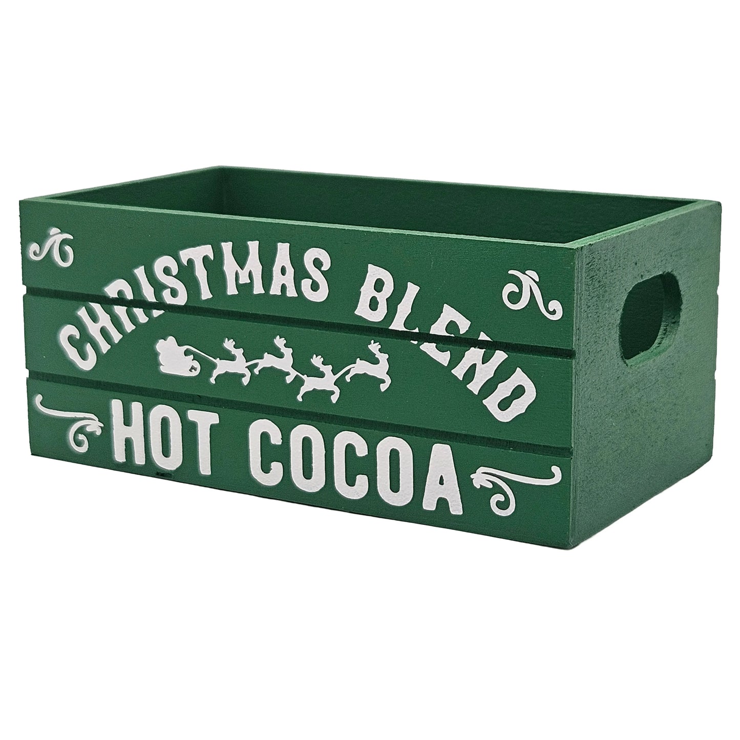 Christmas Blend Hot Cocoa Holiday Wood Mini Crate