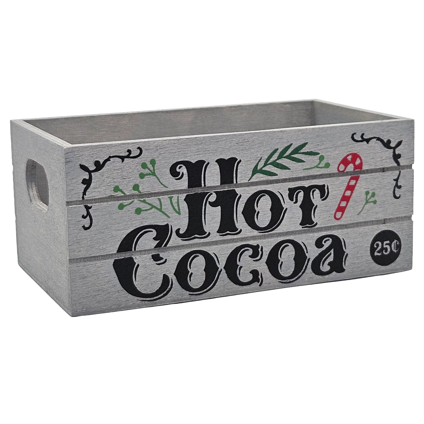 Hot Cocoa Holiday Wood Mini Crate