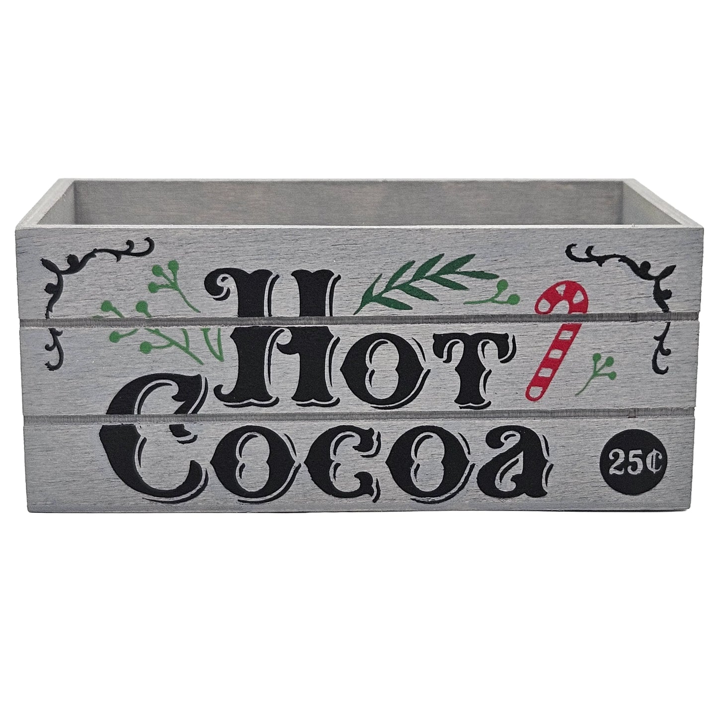 Hot Cocoa Holiday Wood Mini Crate