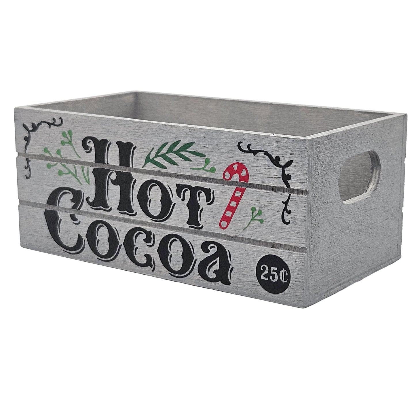 Hot Cocoa Holiday Wood Mini Crate