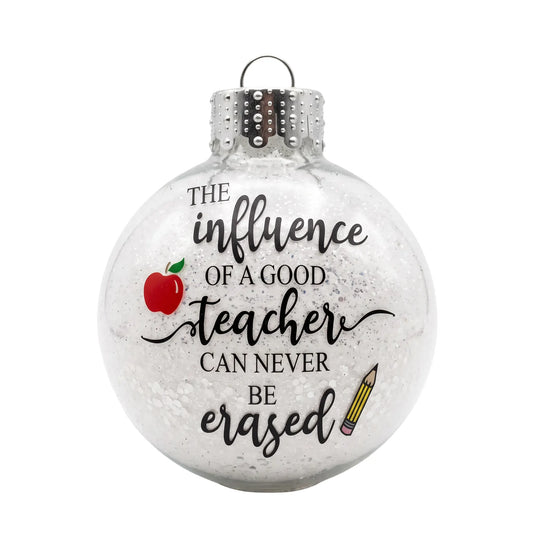 Influence of a Good Teacher Apple Pencil Glass Ornament