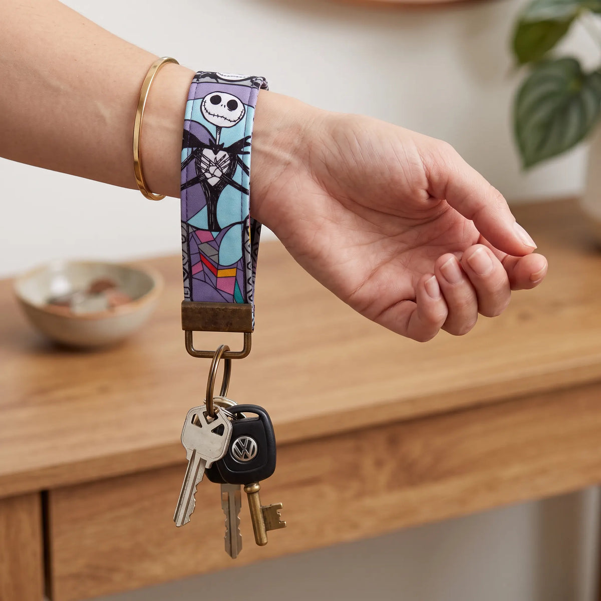 Jack Skellington Stained Glass Keychain Wristlet