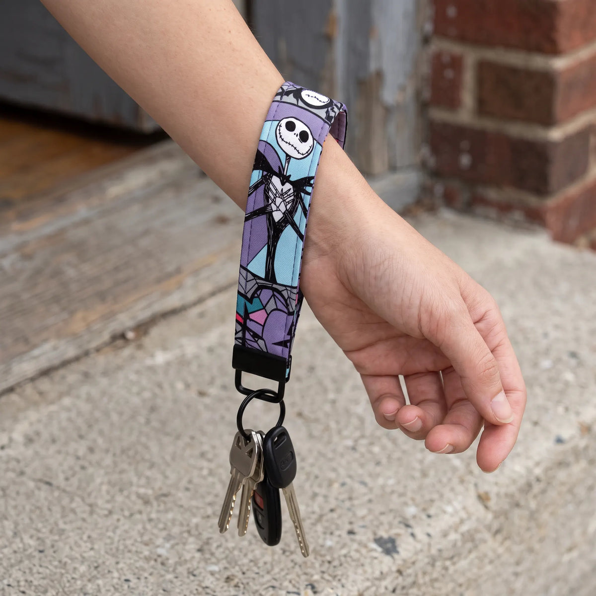 Jack Skellington Stained Glass Keychain Wristlet