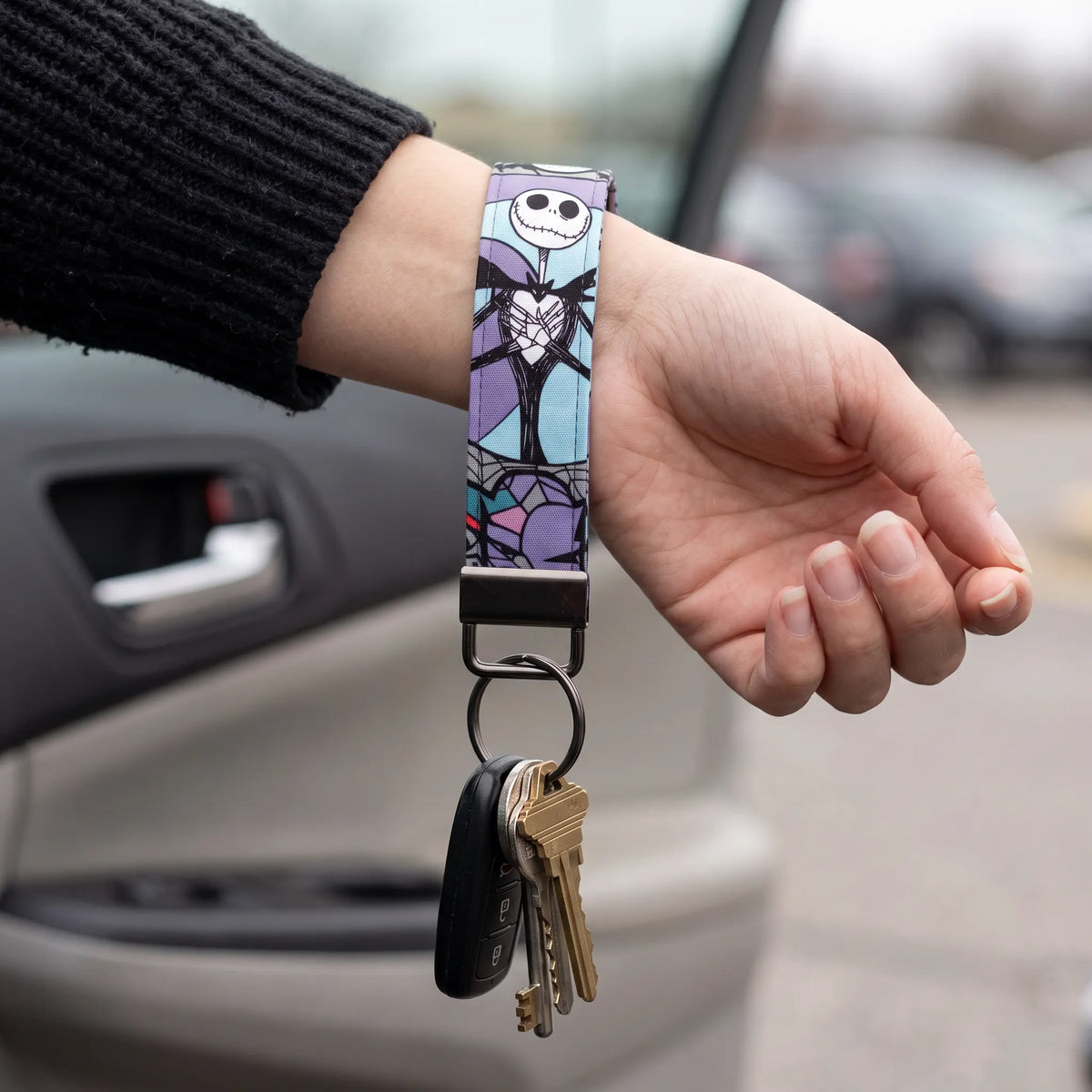 Jack Skellington Stained Glass Keychain Wristlet
