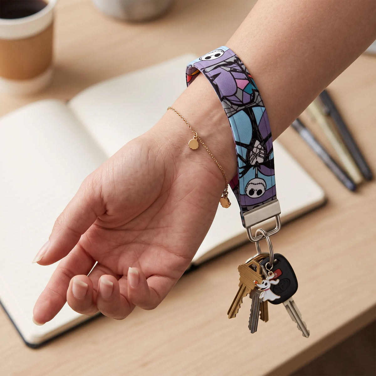 Jack Skellington Stained Glass Keychain Wristlet