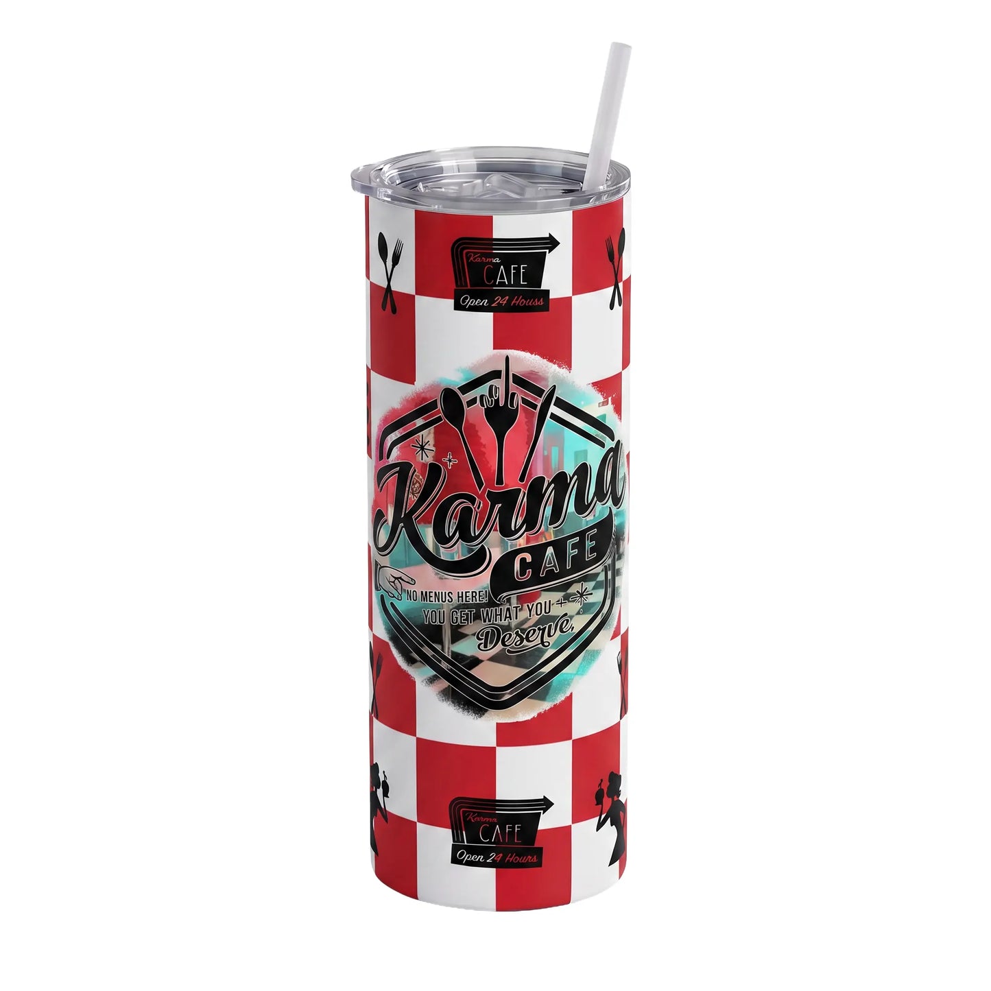 Karma Cafe Red 20oz Middle Finger Adult Humor Tumbler