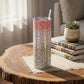 Coral Pink Glitter & Mint Leopard 20oz Skinny Tumbler