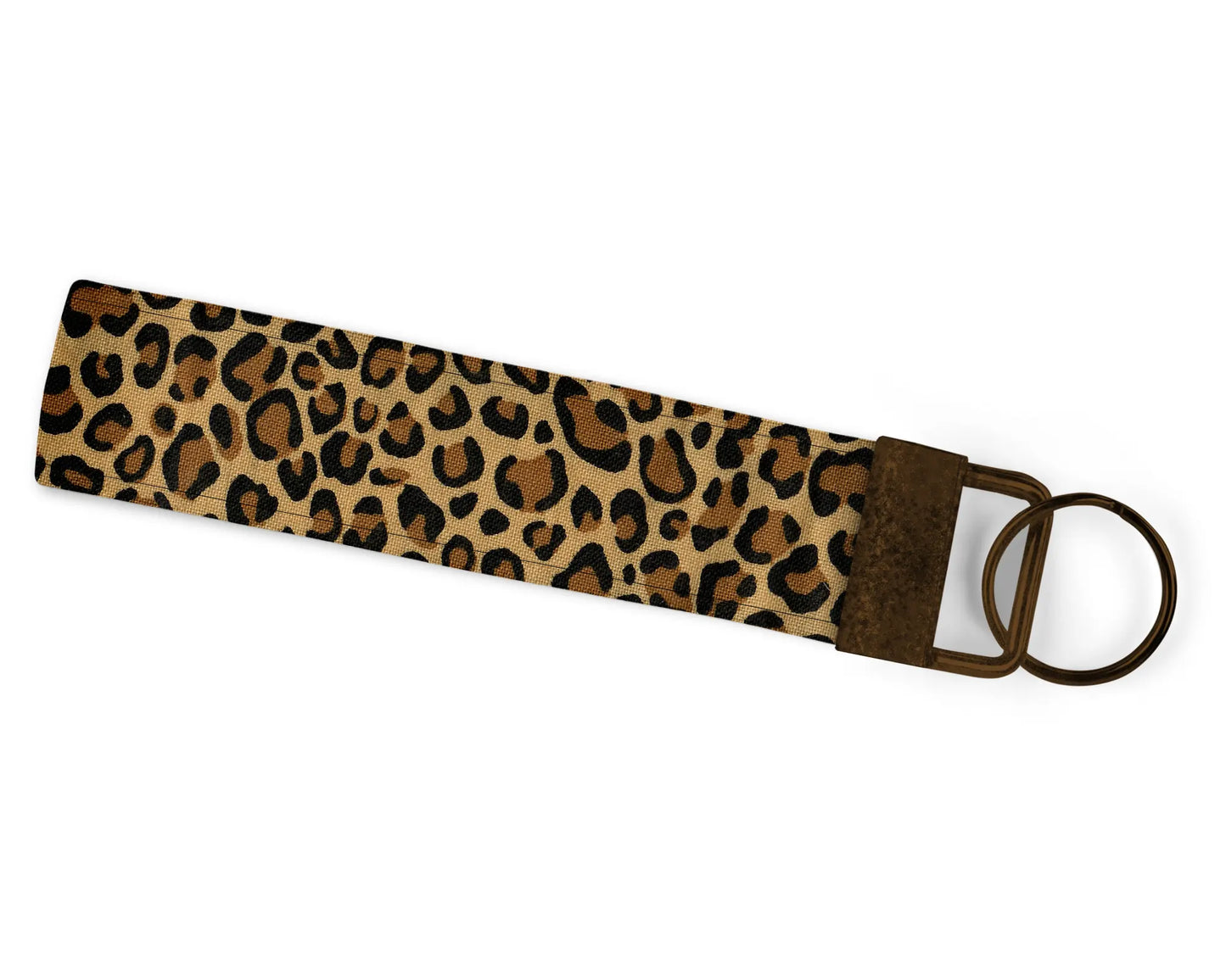 Brown Leopard Print Pattern Keychain Wristlet