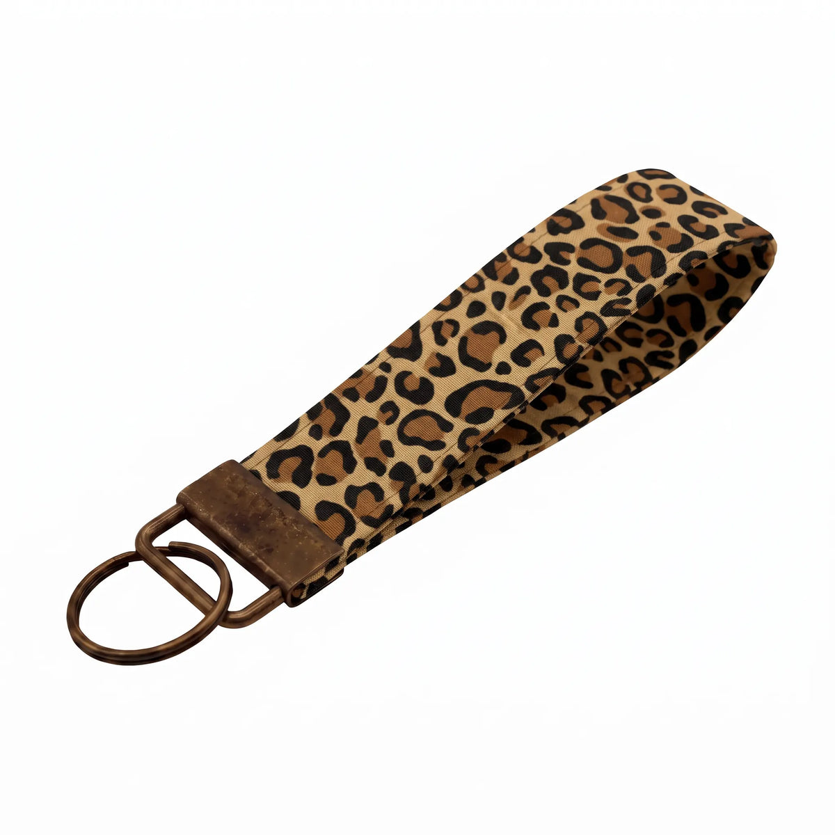Brown Leopard Print Keychain Wristlet