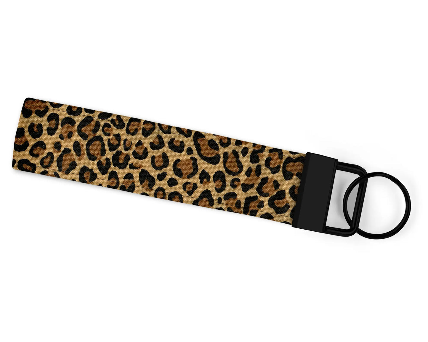 Brown Leopard Print Pattern Keychain Wristlet
