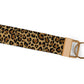 Brown Leopard Print Pattern Keychain Wristlet