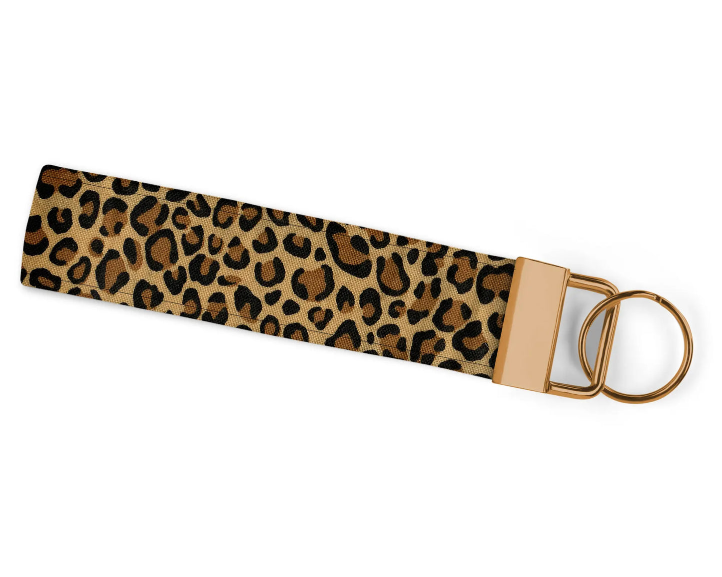 Brown Leopard Print Pattern Keychain Wristlet