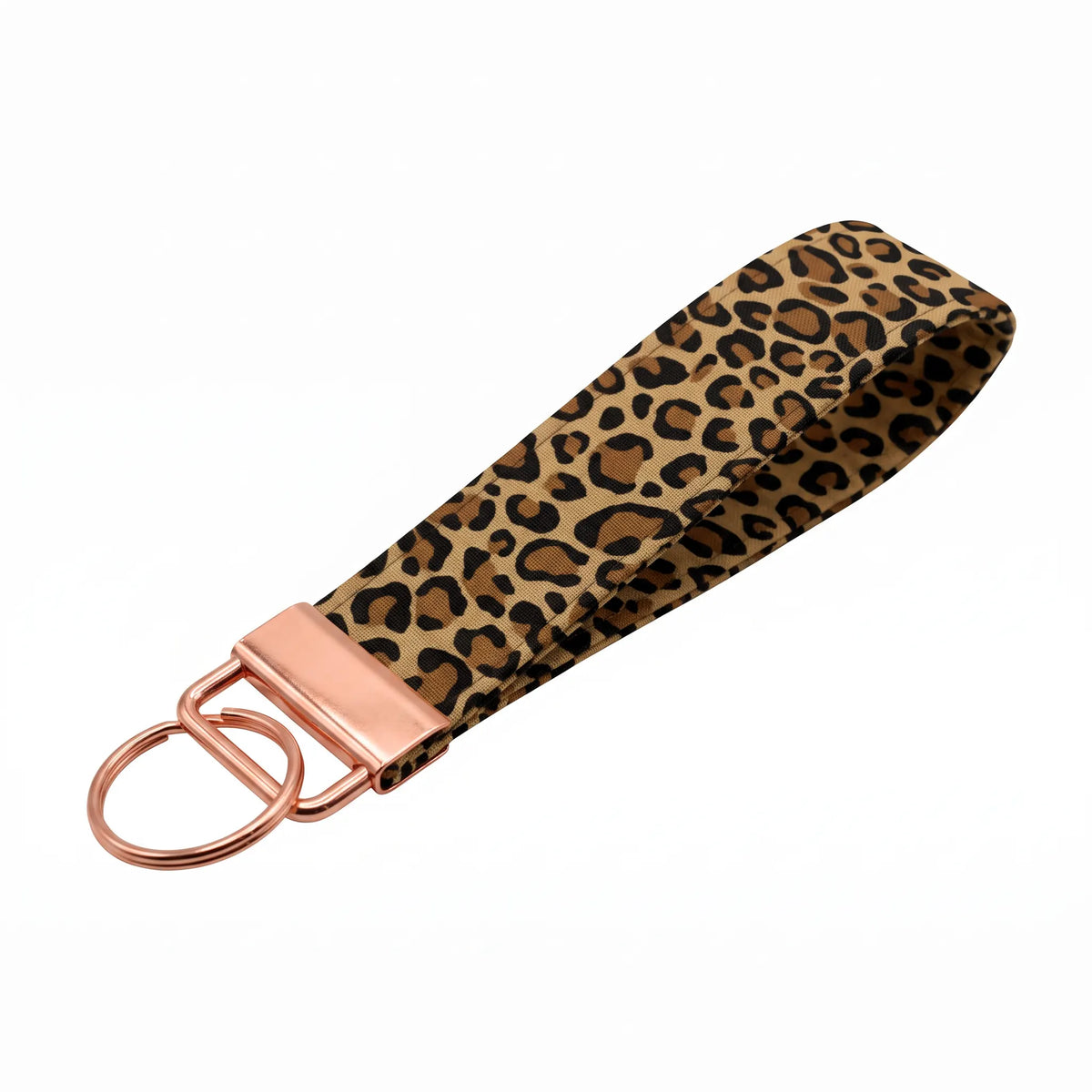 Brown Leopard Print Keychain Wristlet