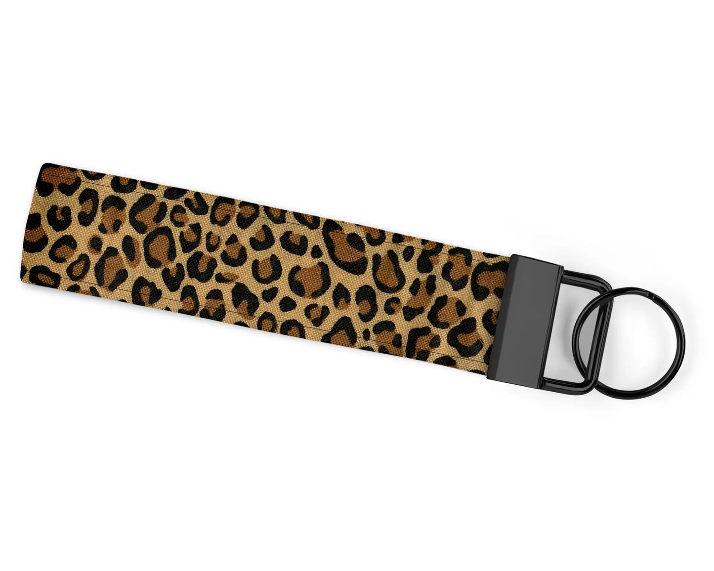 Brown Leopard Print Pattern Keychain Wristlet