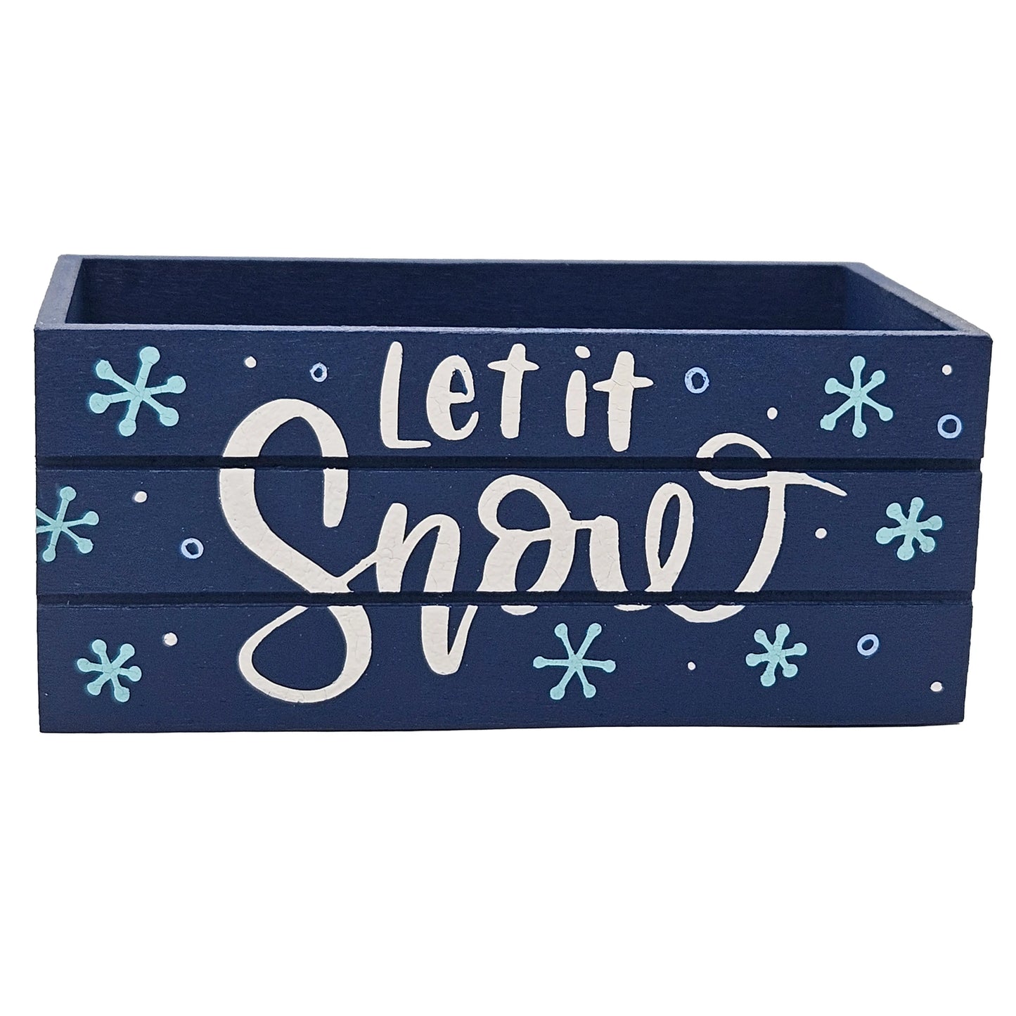 Let It Snow Holiday Wood Mini Crate