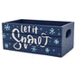 Let It Snow Holiday Wood Mini Crate