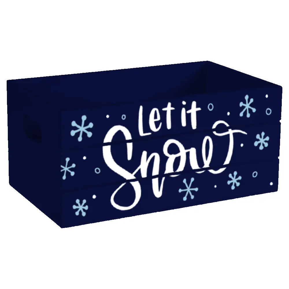 Let It Snow Holiday Wood Mini Crate