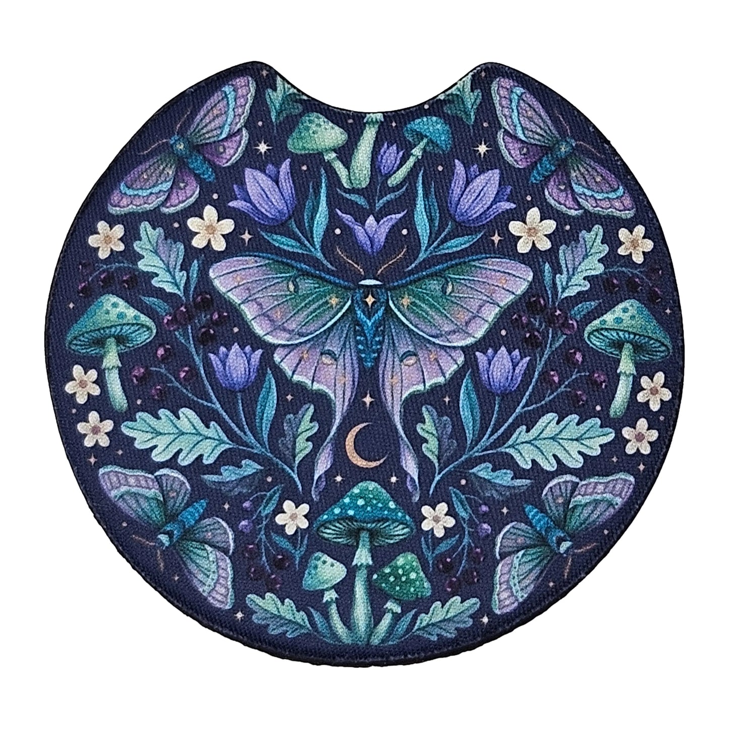 Whimsical Luna Moth 2 Pack Neoprene Car Coaster Set
