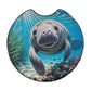 Manatee Underwater Marine Life 2 Pack Neoprene Car Coaster Set