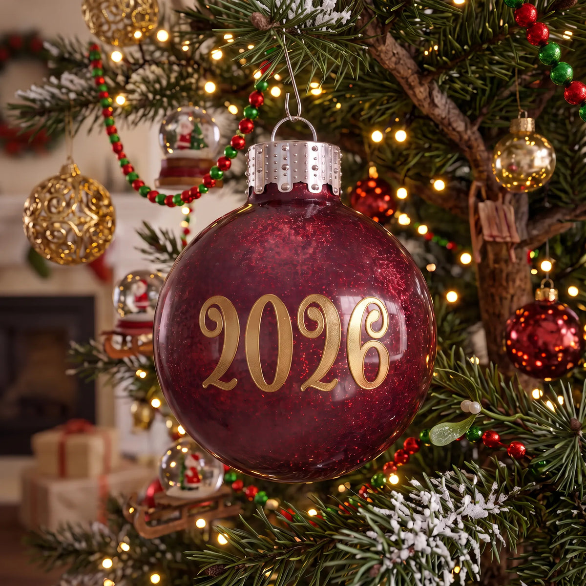 May You Never Be Too Grown Up Christmas Eve Red Metallic Ornament
