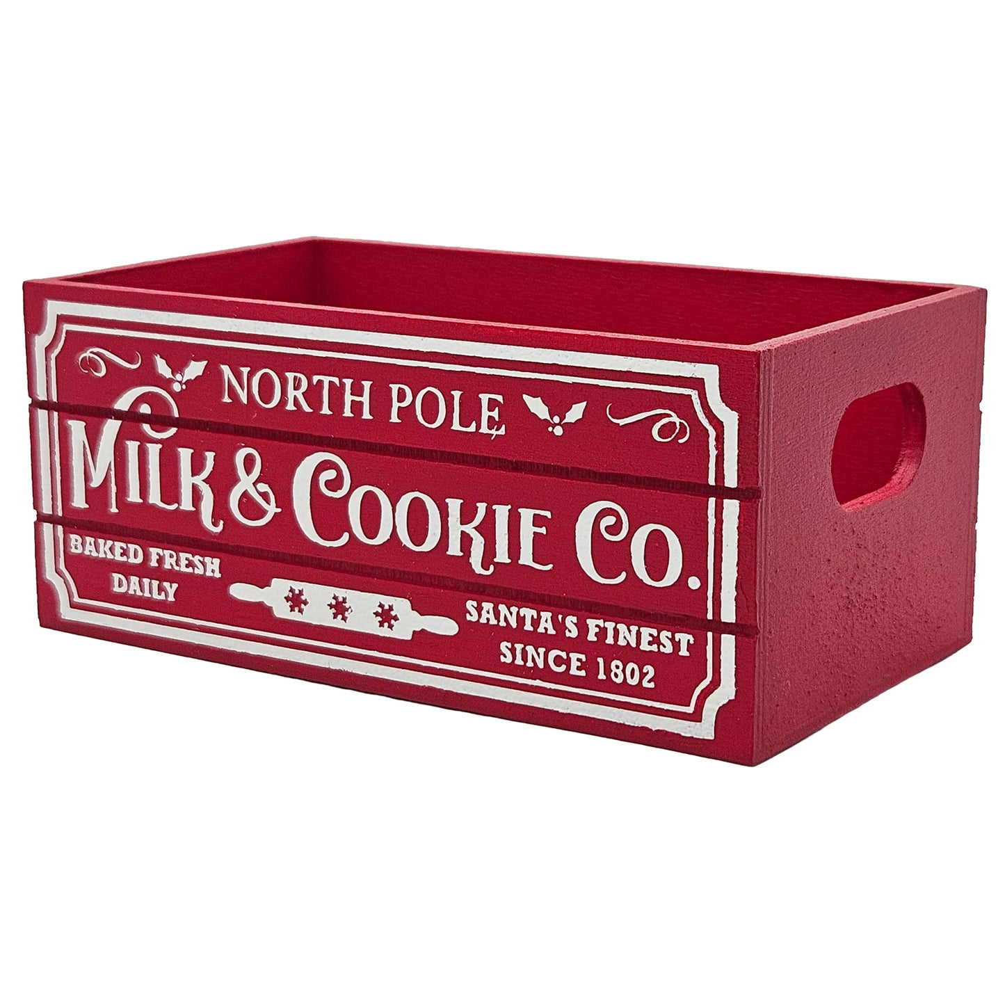 North Pole Milk & Cookie Co Holiday Wood Mini Crate