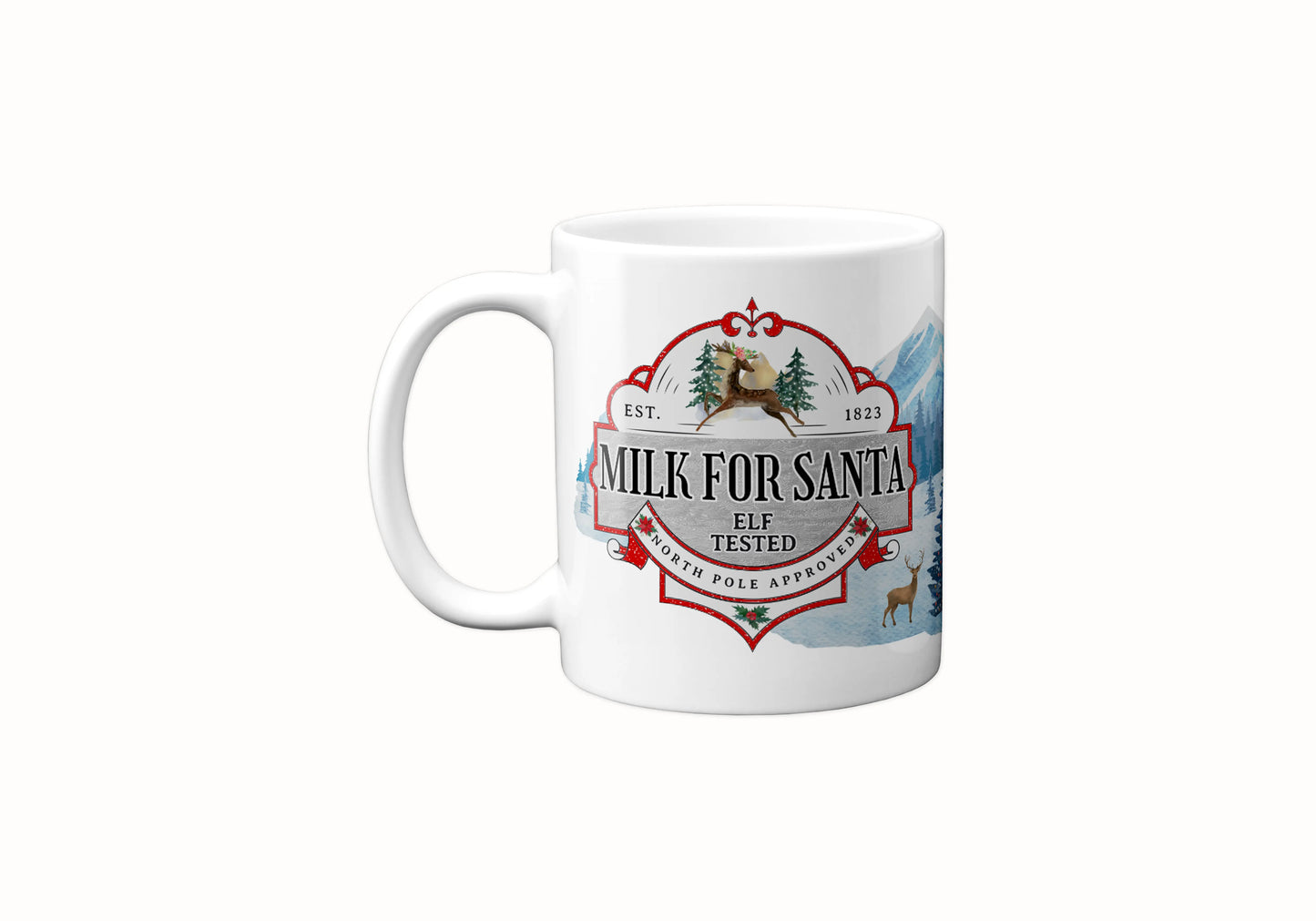 11 oz Milk For Santa Wrap ORCA Coated Dishwasher Safe Coffee Mug