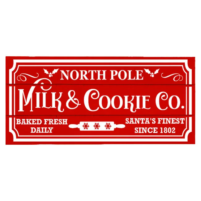 North Pole Milk & Cookie Co Holiday Wood Mini Crate