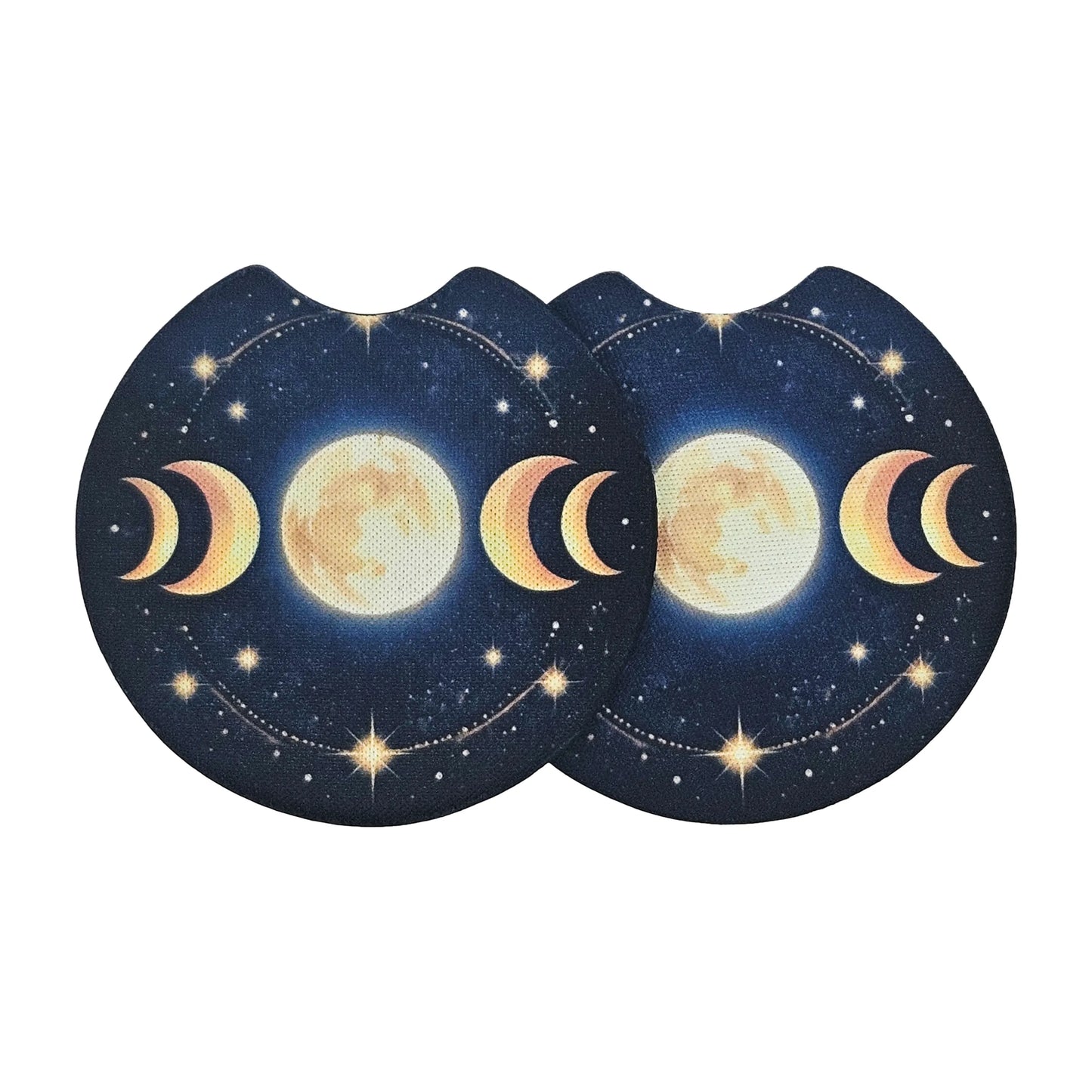 Celestial Moon Cosmic 2 Pack Neoprene Car Coaster Set