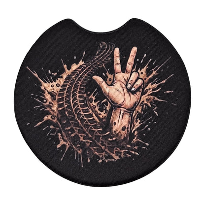 Offroad Peace Hand & Tire Track 2 Pack Neoprene Car Coaster Set