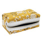 Mustard Yellow Floral Pattern Handmade Mini Quilted Zipper Box Pouch
