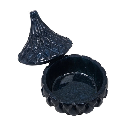 Midnight Blue Galaxy Faceted Teardrop Resin Jewelry Jar