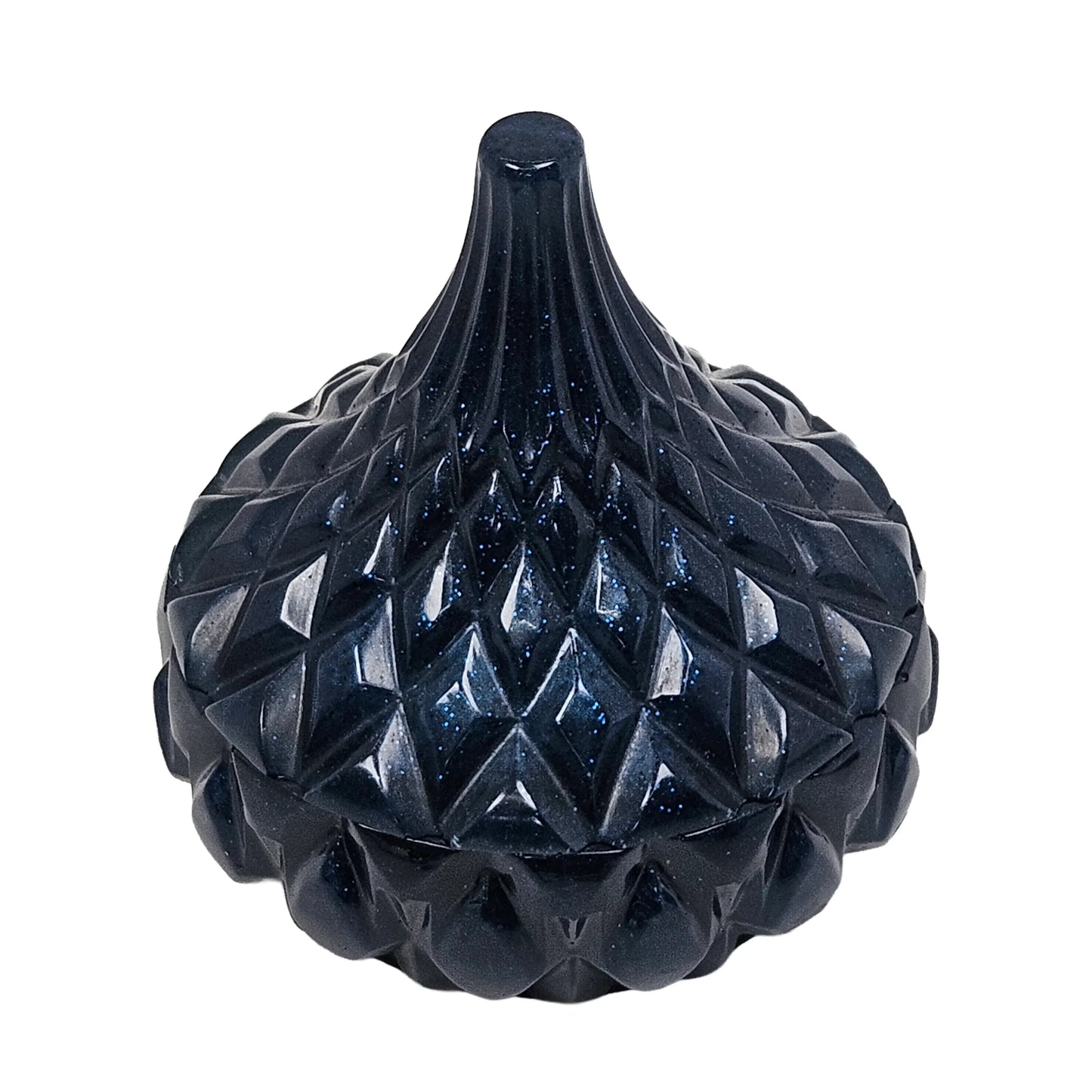 Midnight Blue Galaxy Faceted Teardrop Resin Jewelry Jar