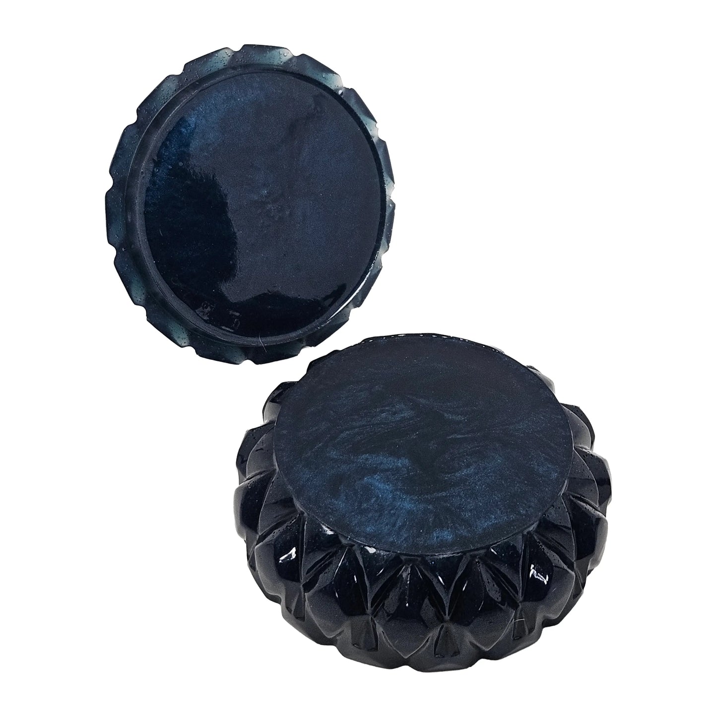 Midnight Blue Galaxy Faceted Teardrop Resin Jewelry Jar