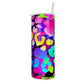 Neon Rainbow Leopard Print 20oz Skinny Tumbler