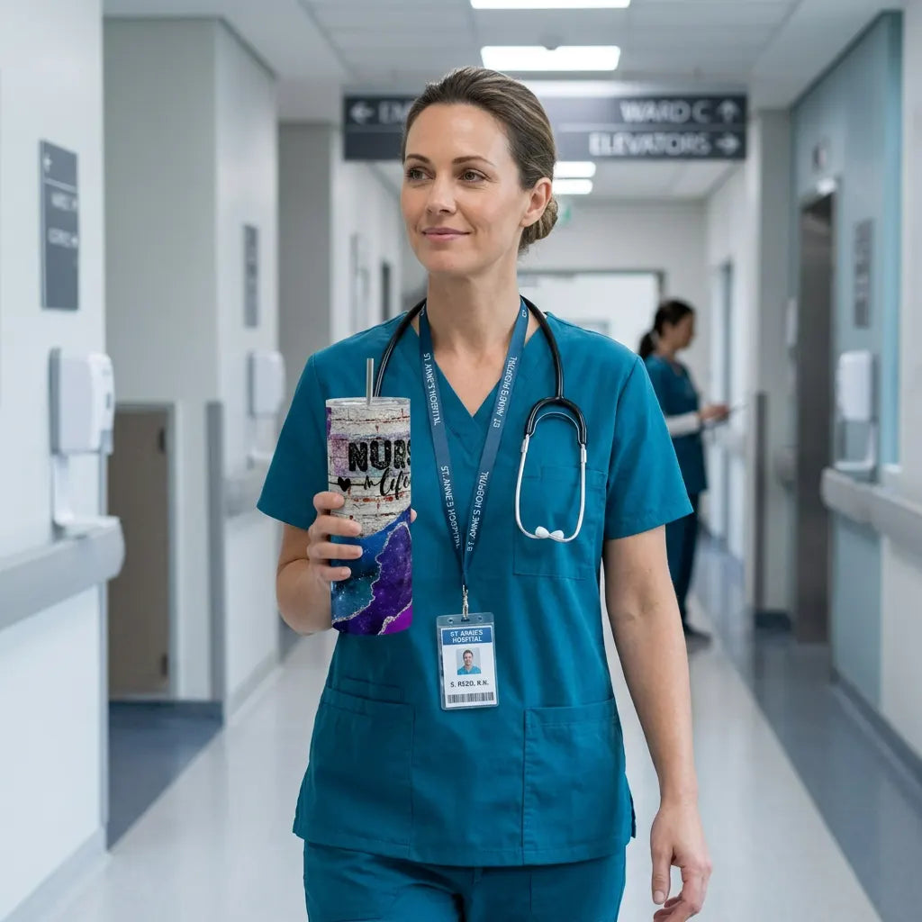 20 oz Skinny Nurse Life Cosmic Sublimation Tumbler