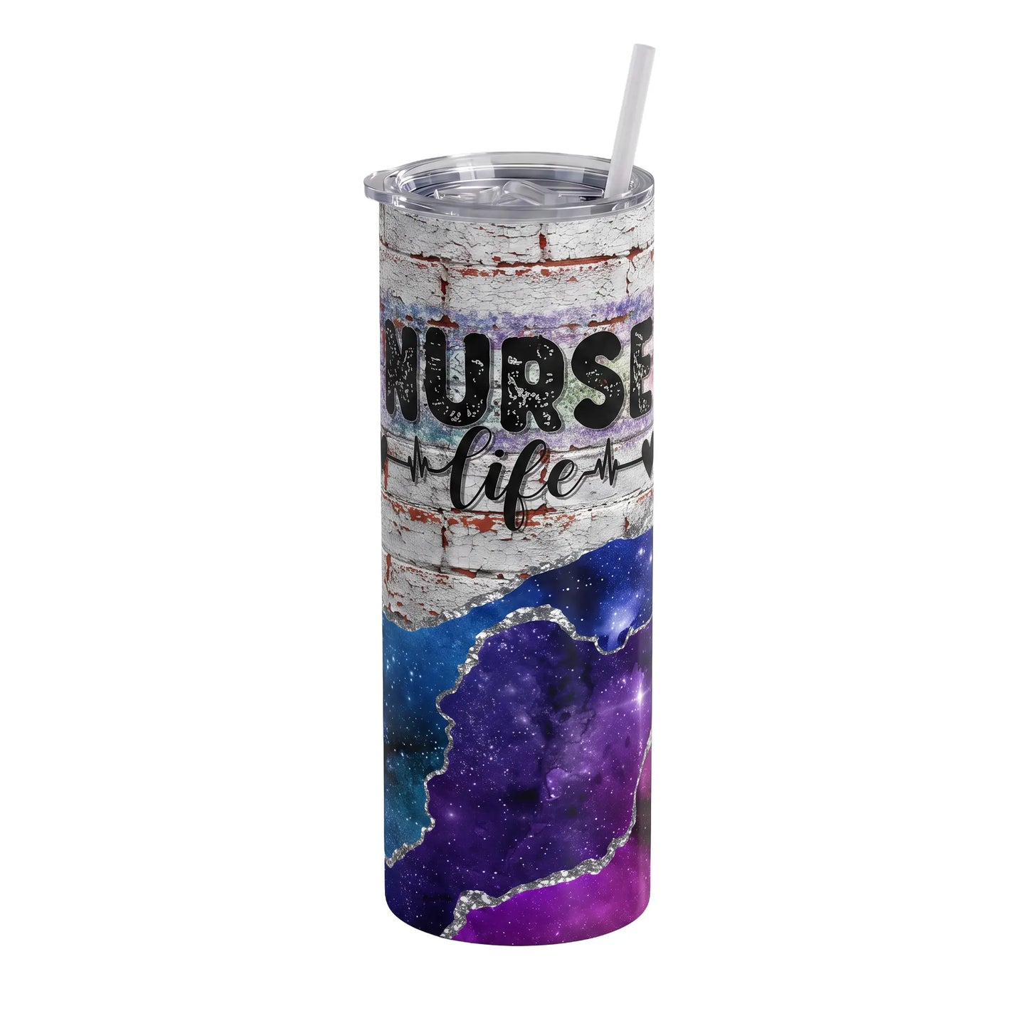 Nurse Life Galaxy Geode 20oz Skinny Tumbler