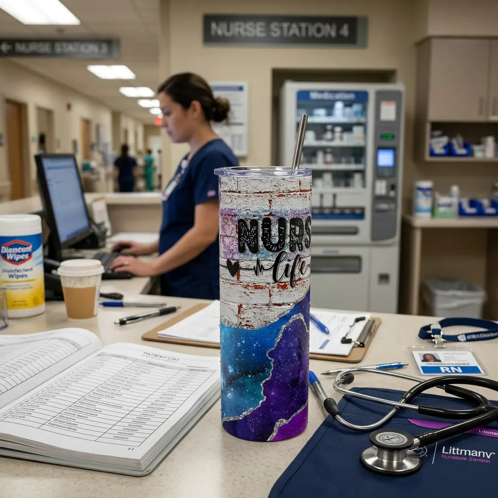 20 oz Skinny Nurse Life Cosmic Sublimation Tumbler