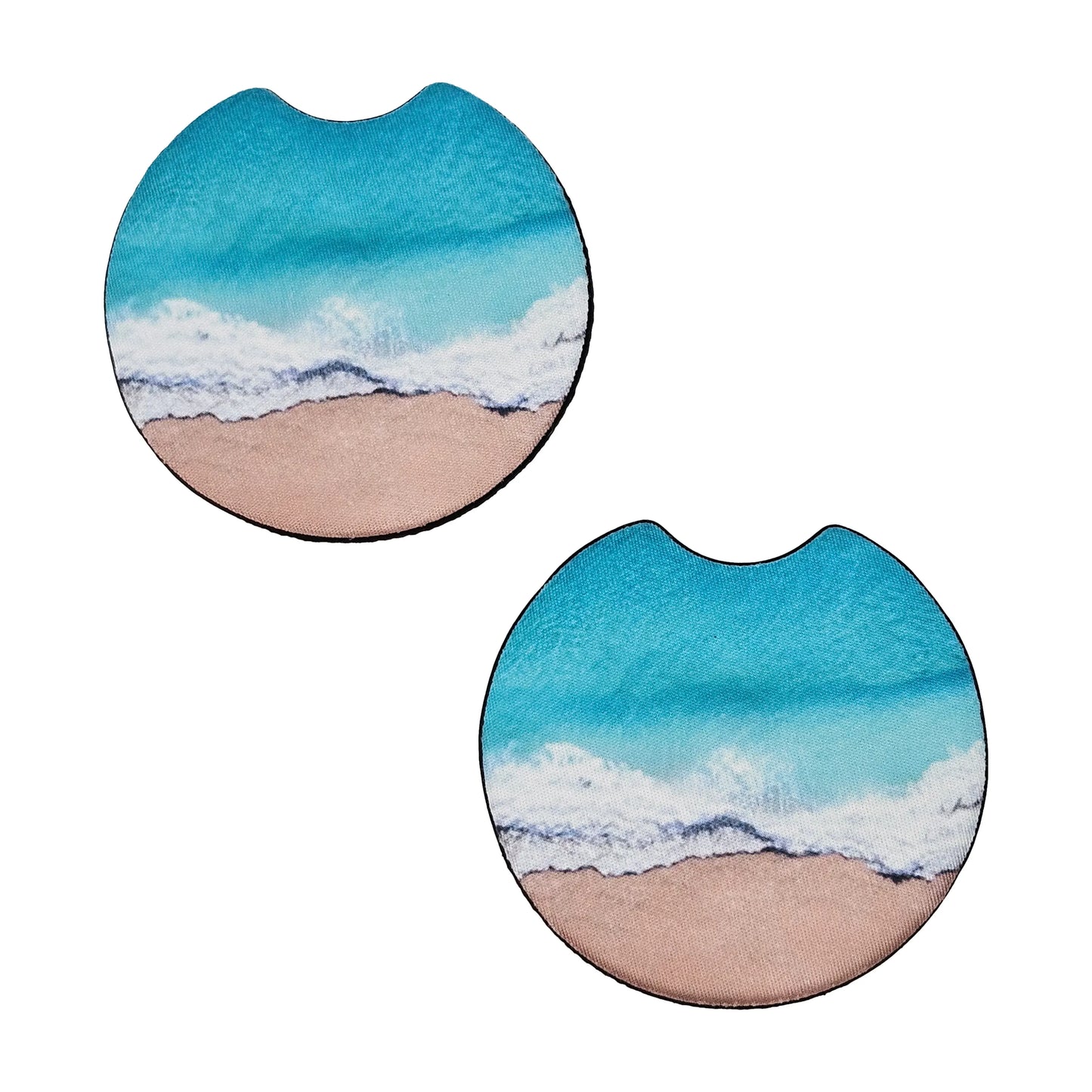 Ocean Beach Sand & Surf 2 Pack Neoprene Car Coaster Set