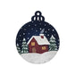 Old Fashioned Cabin Snowfall Handpainted Wooden Christmas Ornament