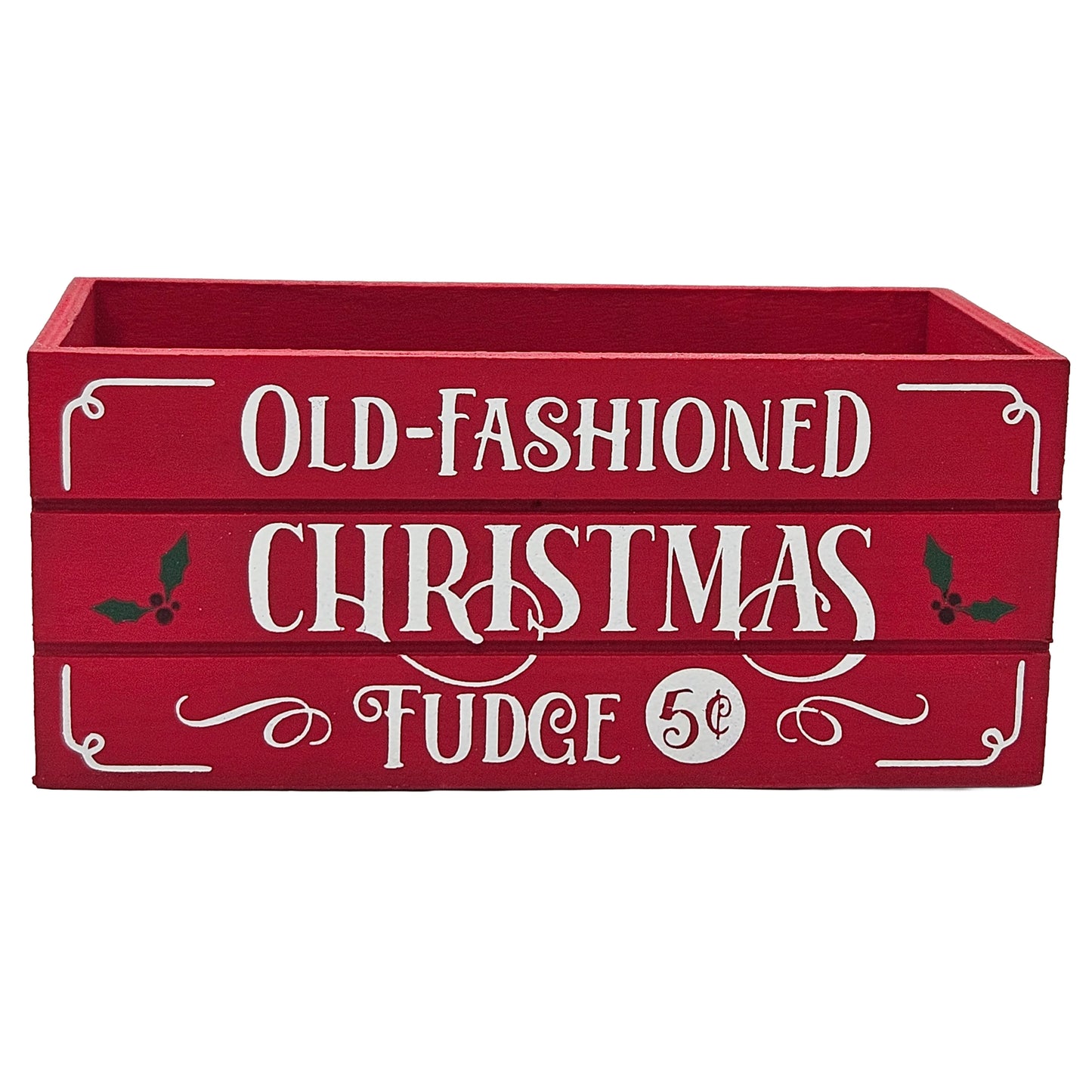 Old Fashioned Christmas Fudge Holiday Wood Mini Crate