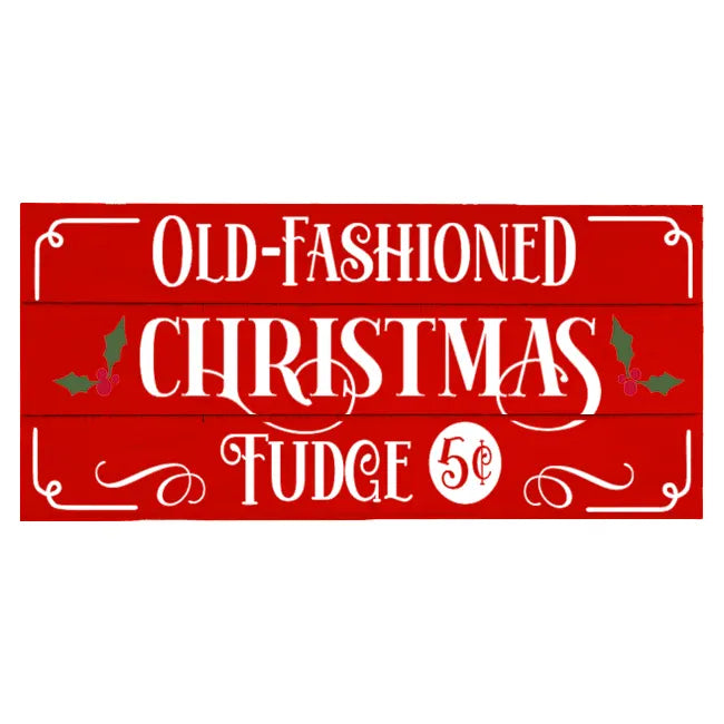 Old Fashioned Christmas Fudge Holiday Wood Mini Crate