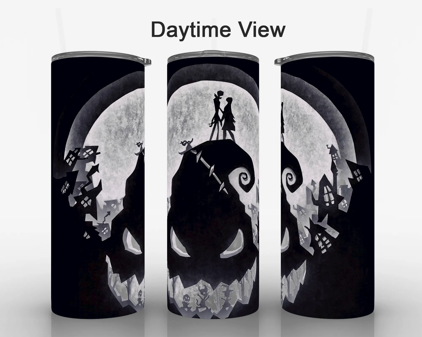 20 oz Skinny Oogie Boogie Mountain Glow-in-the-Dark Green Sublimation Tumbler - Imperfect